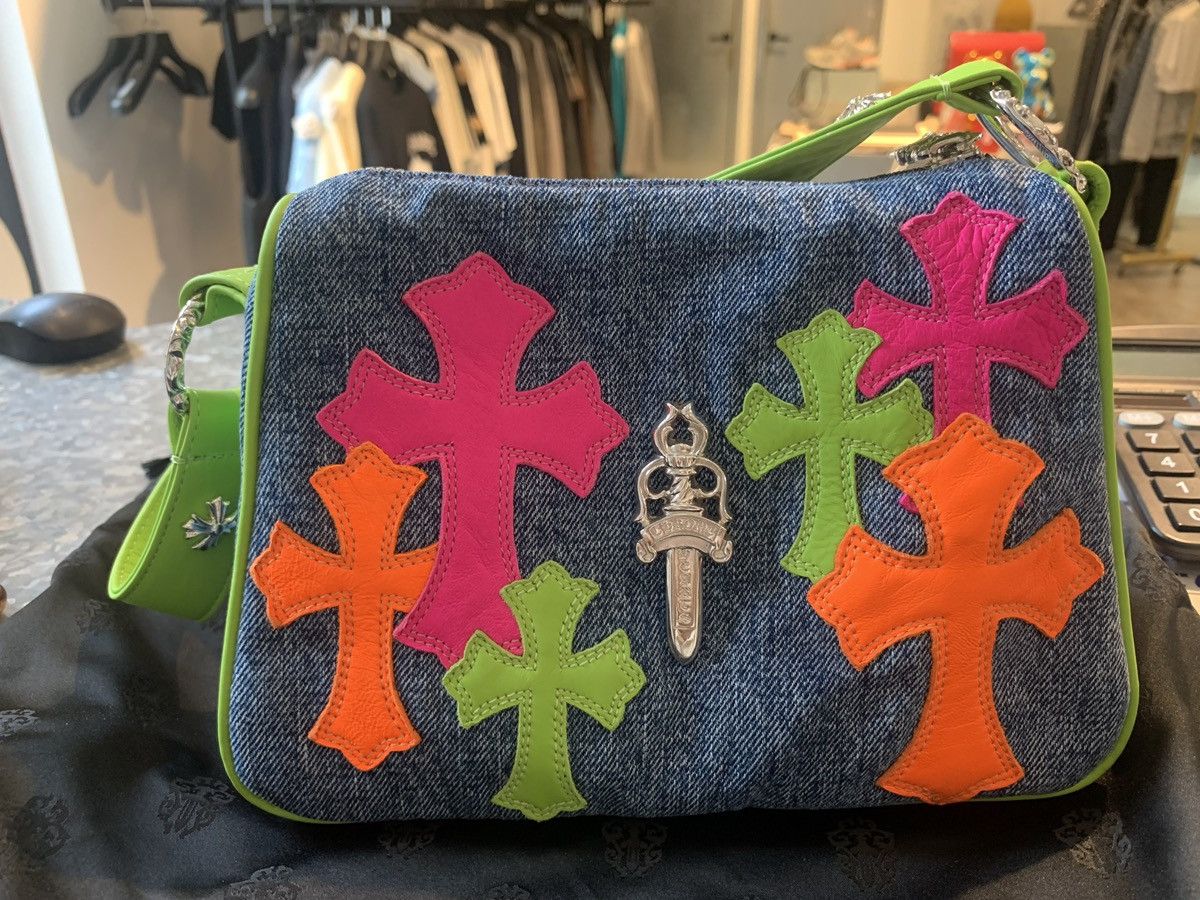 Chrome Hearts Leather cross patch denim nugget bag Size ONE SIZE - 3 Thumbnail