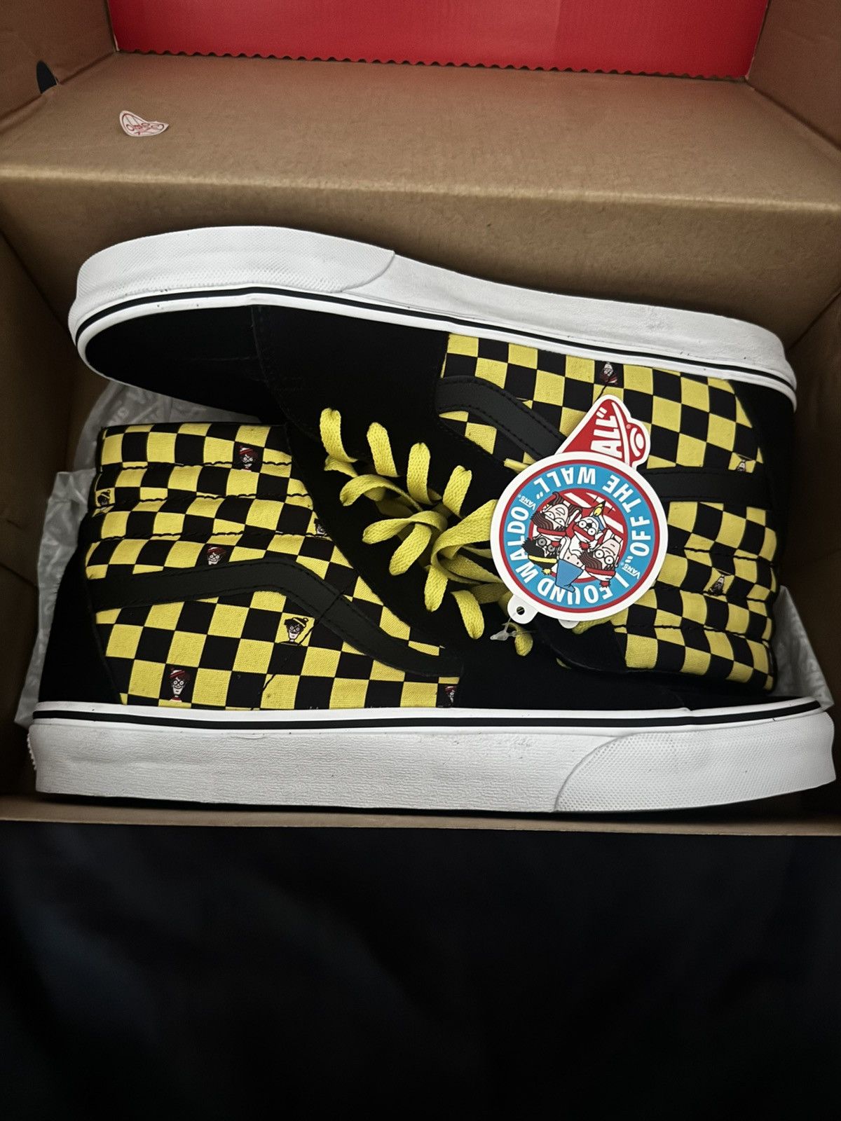 Vans Vans Sk8-Hi x Where’s Waldo “Odlaw” – Black/Yellow – Rare Size US 12 / EU 45 - 1 Thumbnail