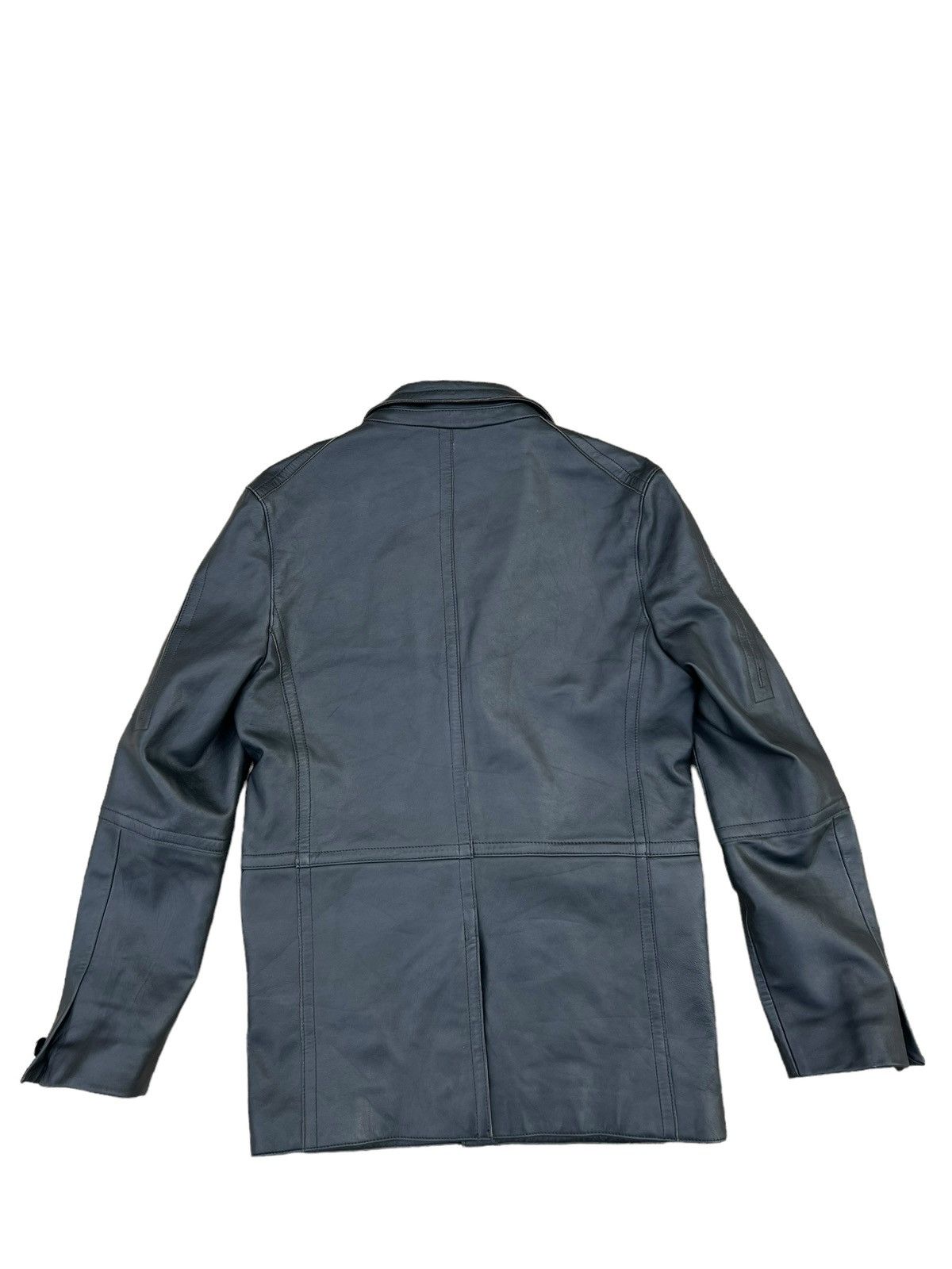 PPFM PPFM Patina Black Cowhide Leather Blazer Coat Jacket Size US M / EU 48-50 / 2 - 2 Thumbnail
