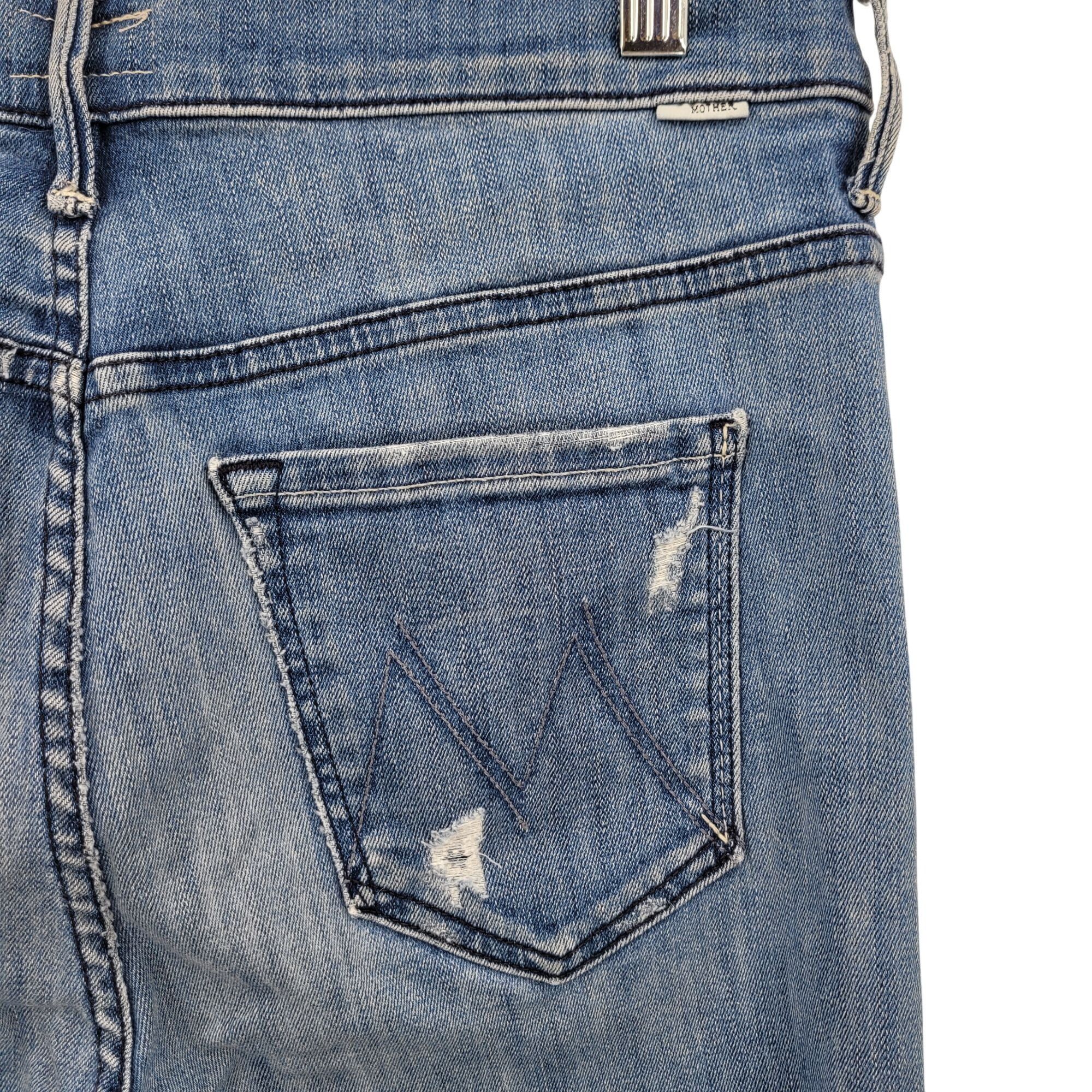 MOTHER Mother The Stunner Ankle Fray Graffiti Girl Jeans 29 Medium Size 29" - 12 Thumbnail