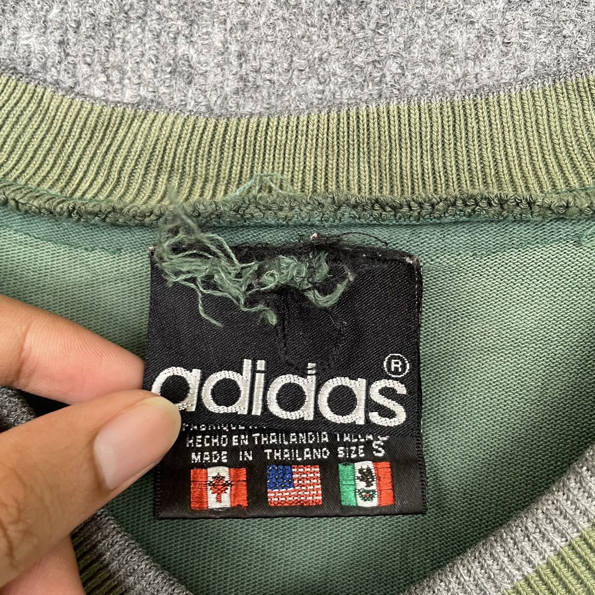 Adidas × Vintage Vintage 1990s Adidas Big Logo Distressed Sweatshirt Size US L / EU 52-54 / 3 - 5 Thumbnail