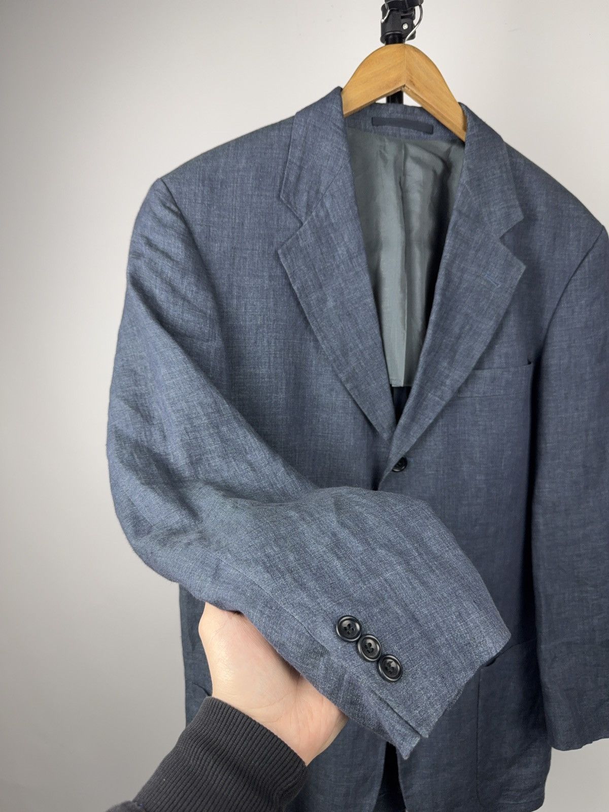 Hugo Boss Luxury Boss Hugo Boss Linen Blazer Maputo Blue 3 Button EU50 Size 40R - 7 Thumbnail