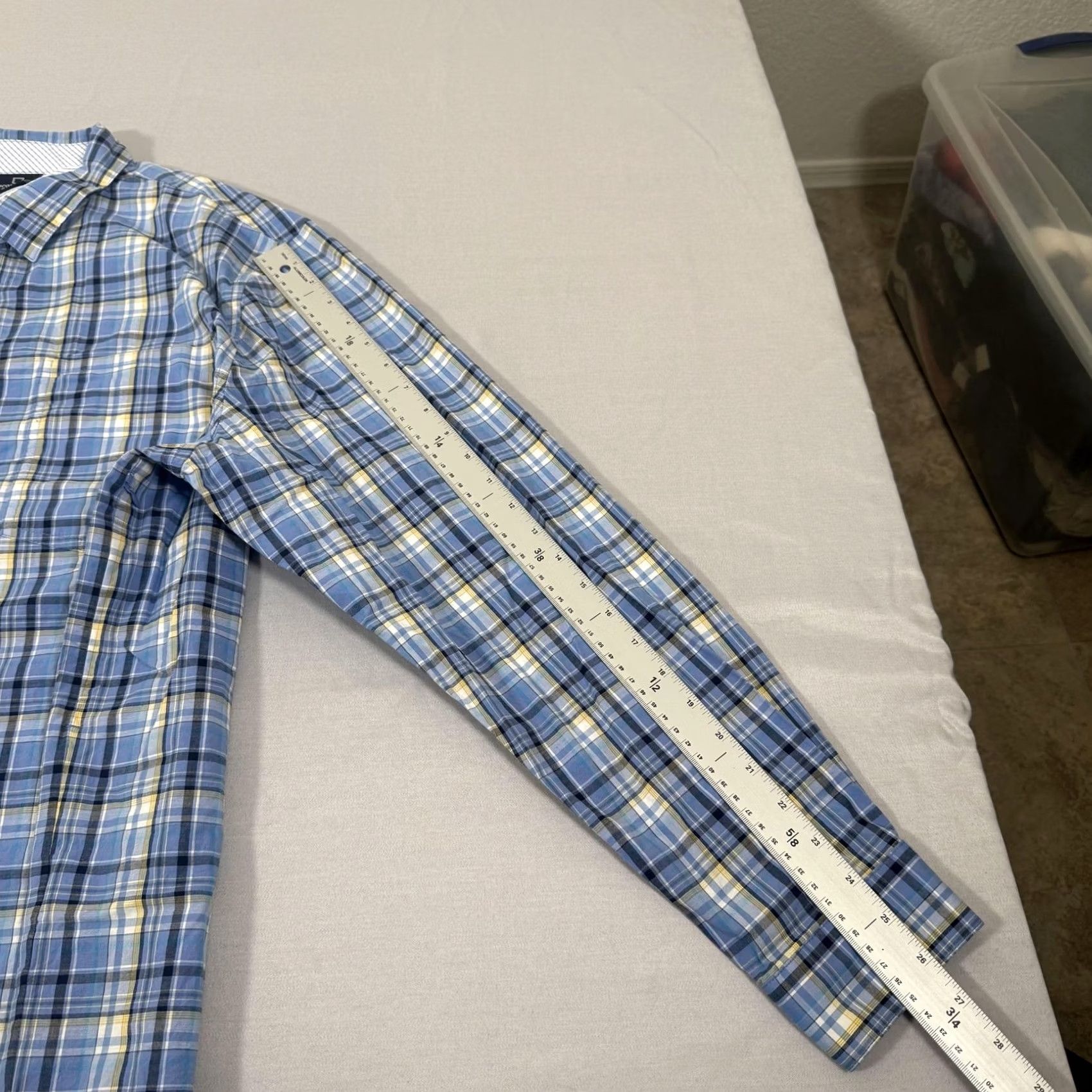 Vintage SCOTTeVEST Shirt Mens XL Blue Plaid Ozark Button Up Stretch Travel Pockets Hike Size US XL / EU 56 / 4 - 6 Thumbnail