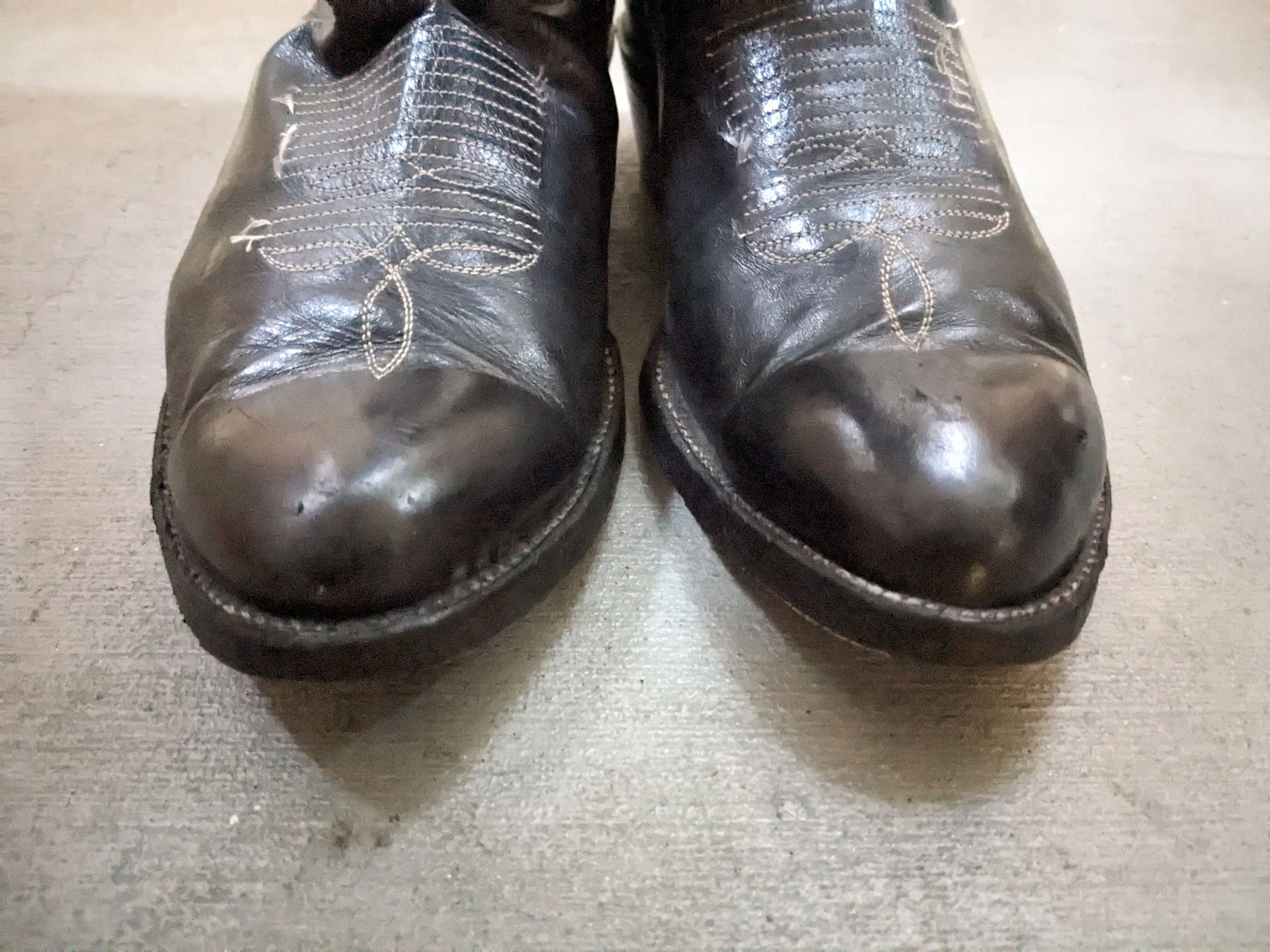 Tony Lama Cowtown Cowboy Boots Black 9.5 EE Wide USA Size US 9.5 / EU 42-43 - 3 Thumbnail