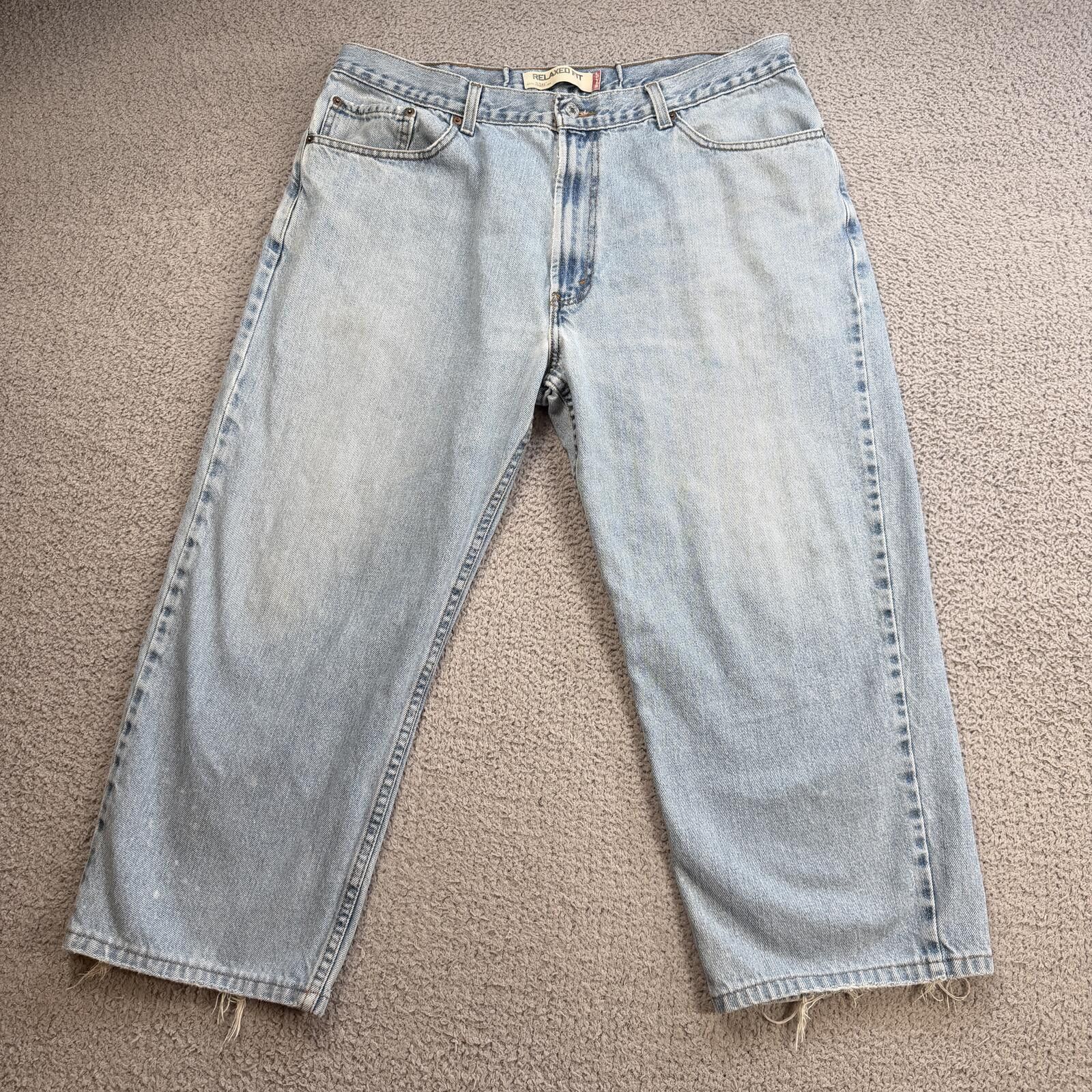 Levi's Levis 550 Baggy Denim Cropped Jeans 37x24 Light Wash Relaxed Size US 37 - 1 Thumbnail