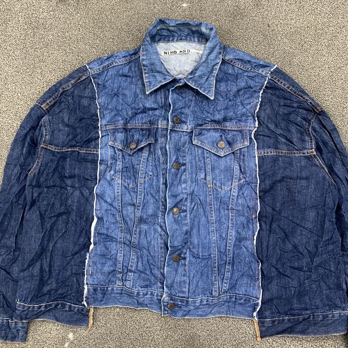 Japanese Brand NIKO AND RECONSTRUCTED DENIM JACKET BOXY OVERSIZE Size US L / EU 52-54 / 3 - 8 Thumbnail