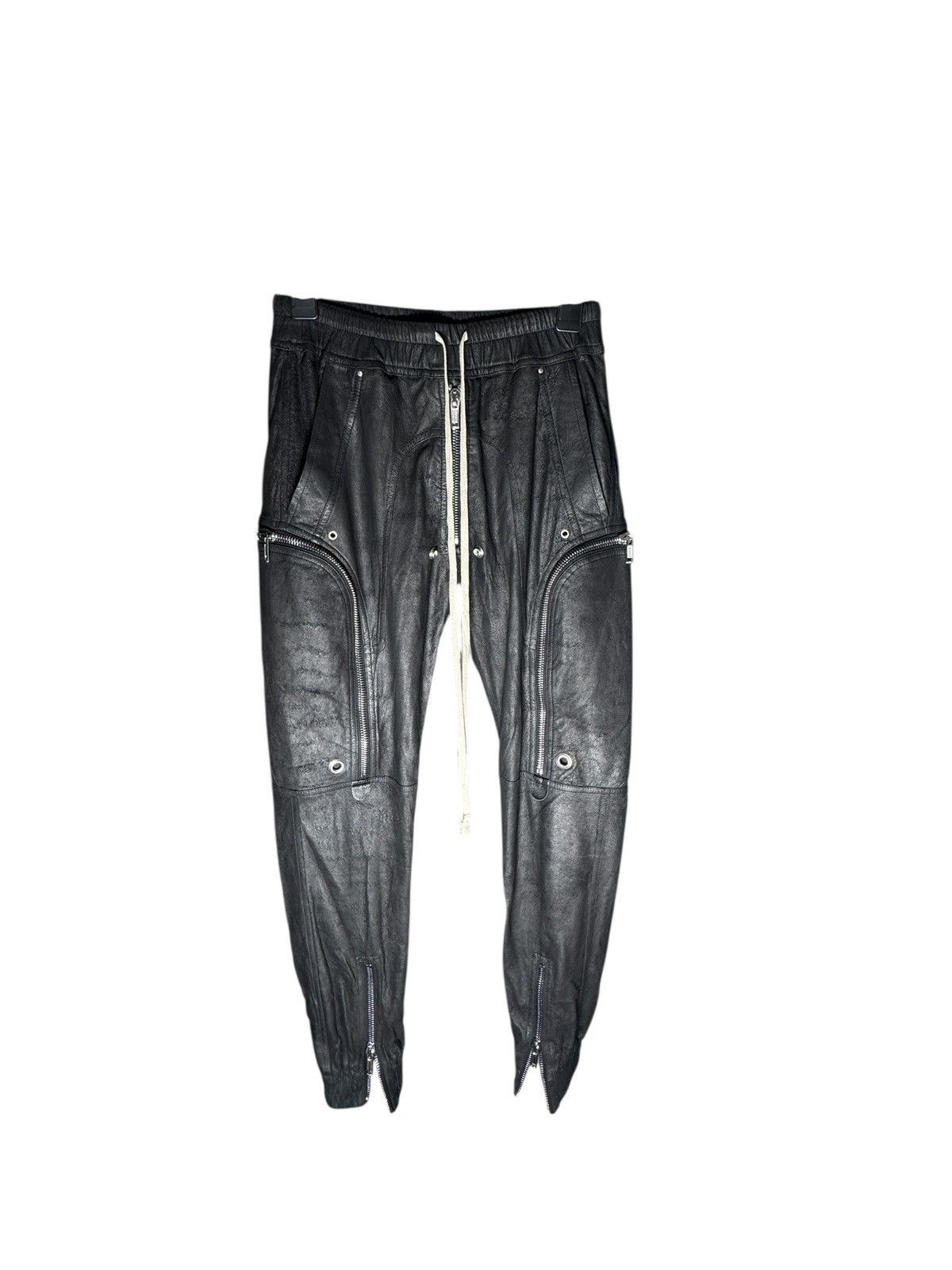 Rick Owens Rick Owens Black Lambskin Cargo Pants Size US 34 / EU 50 - 2 Thumbnail