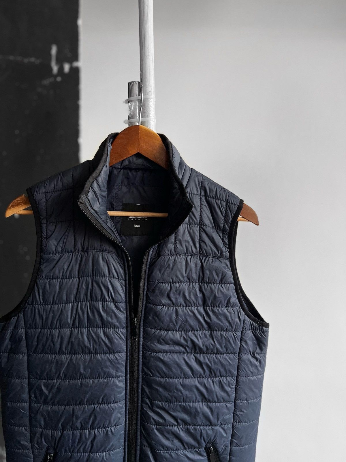 Burton × Designer Burton Menswear London Blue Full Zip Vest Pockets Size US S / EU 44-46 / 1 - 2 Thumbnail