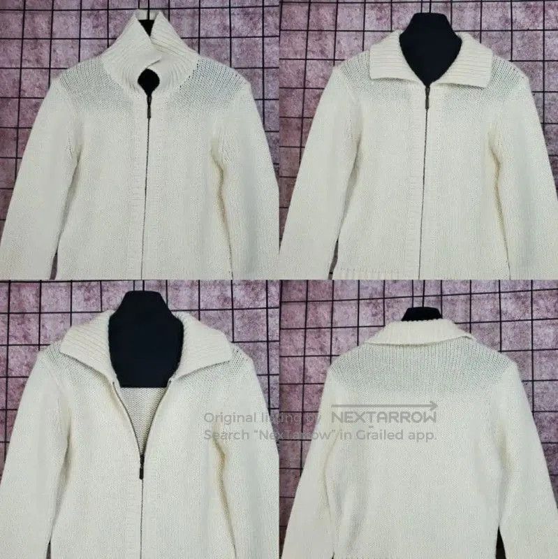 Burberry Burberry Cream Wool Blend Zip Knit Sweater. Size M / US 6-8 / IT 42-44 - 5 Thumbnail