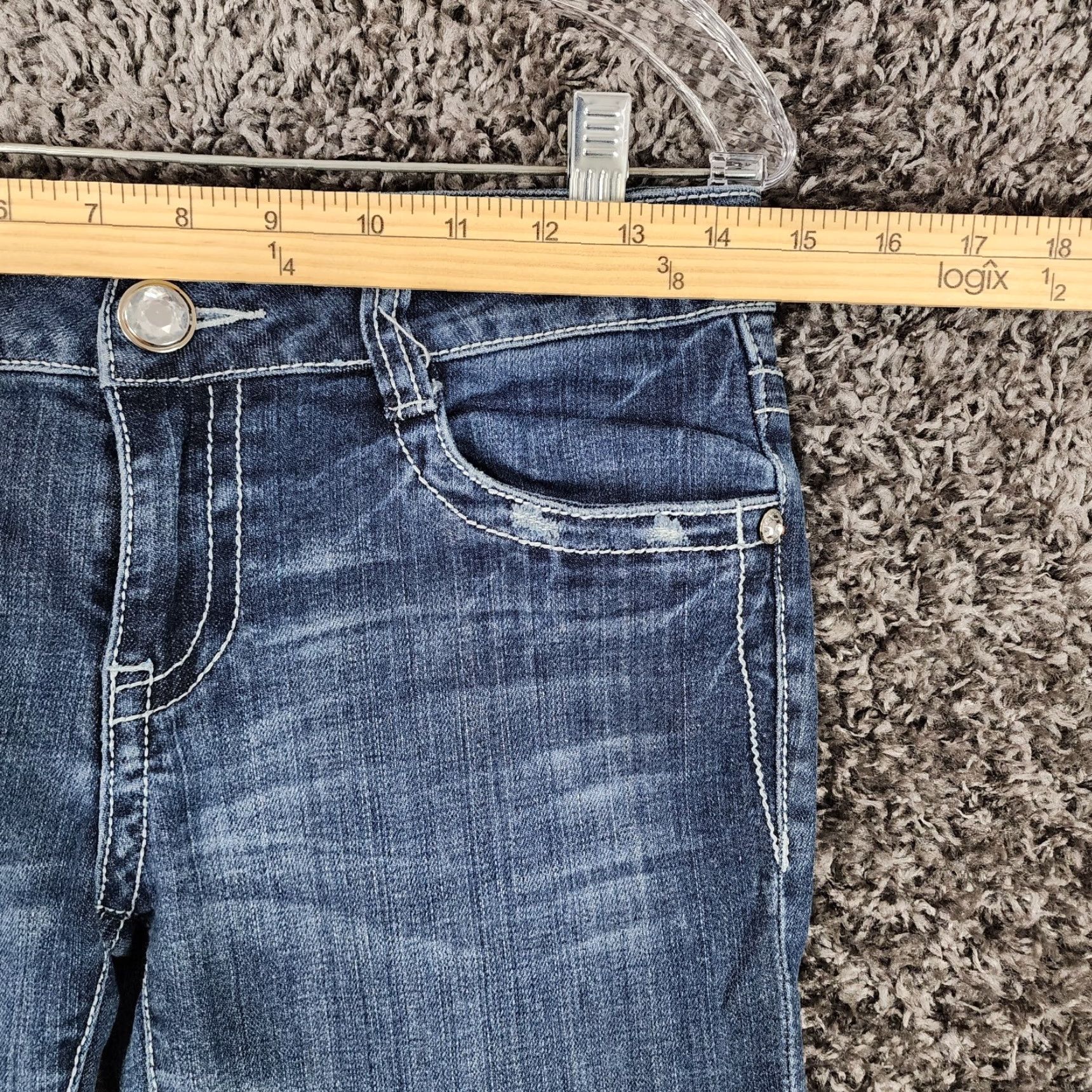 Vintage L.A. Idol Womens Jeans Capri Heavy Stitch Blue 29 Capris Size 29 Women Size 29" - 4 Thumbnail