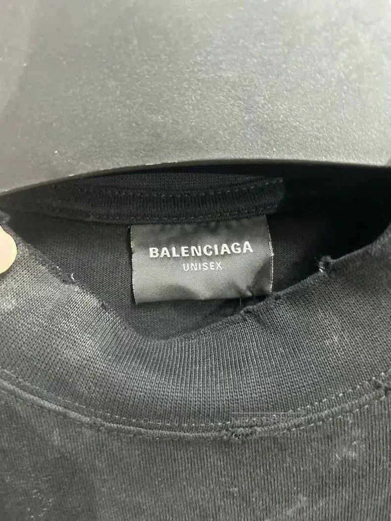 Balenciaga Balenciaga Black Distressed Inverted Tower Tee. Size US M / EU 48-50 / 2 - 2 Thumbnail
