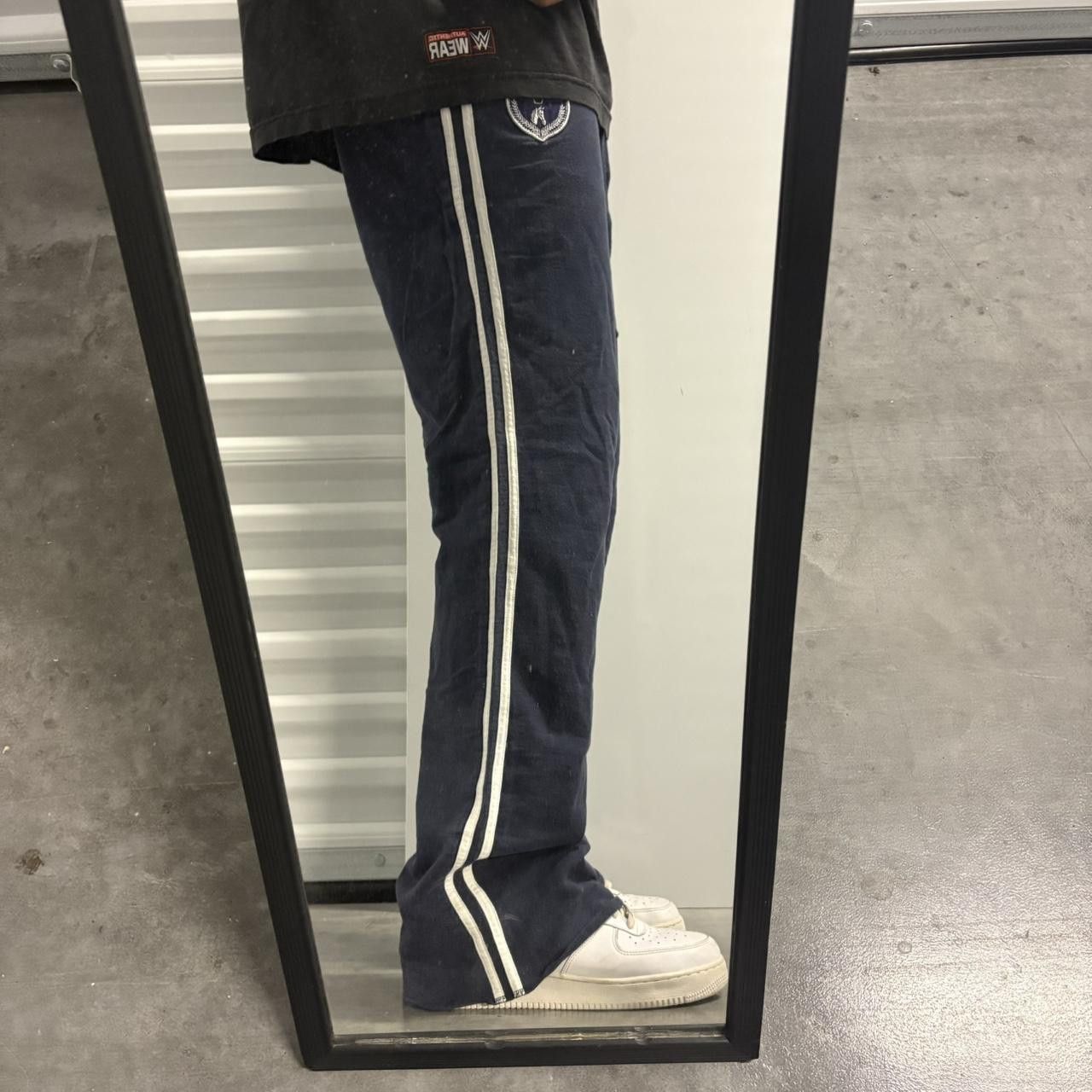 Vintage Crazy Vintage Y2K/2000s Baggy Wideleg Navy Blue Striped Sweatpants! Size US 34 / EU 50 - 1 Thumbnail