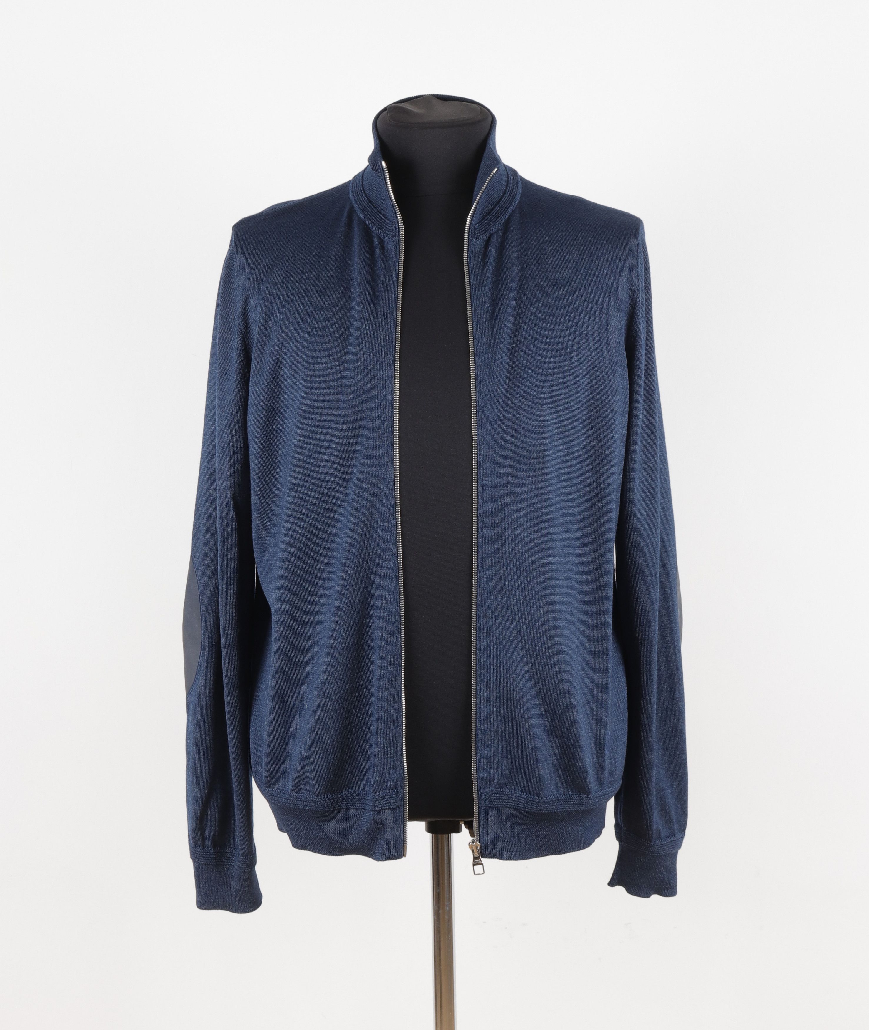 Louis Vuitton Louis Vuitton Wool Silk Blue Zip Sweater Size US L / EU 52-54 / 3 - 3 Thumbnail