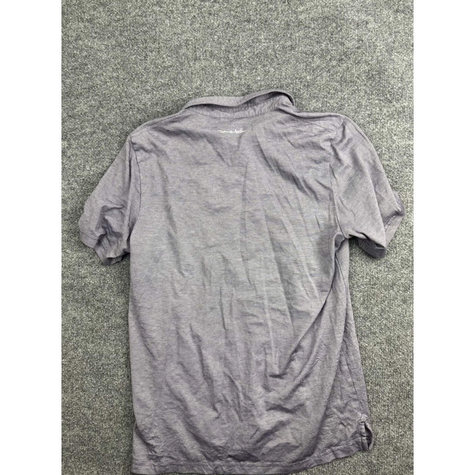 TravisMathew Travis Mathew Polo Shirt Mens Large Gray Striped Golf Performance Casual Size US L / EU 52-54 / 3 - 6 Thumbnail