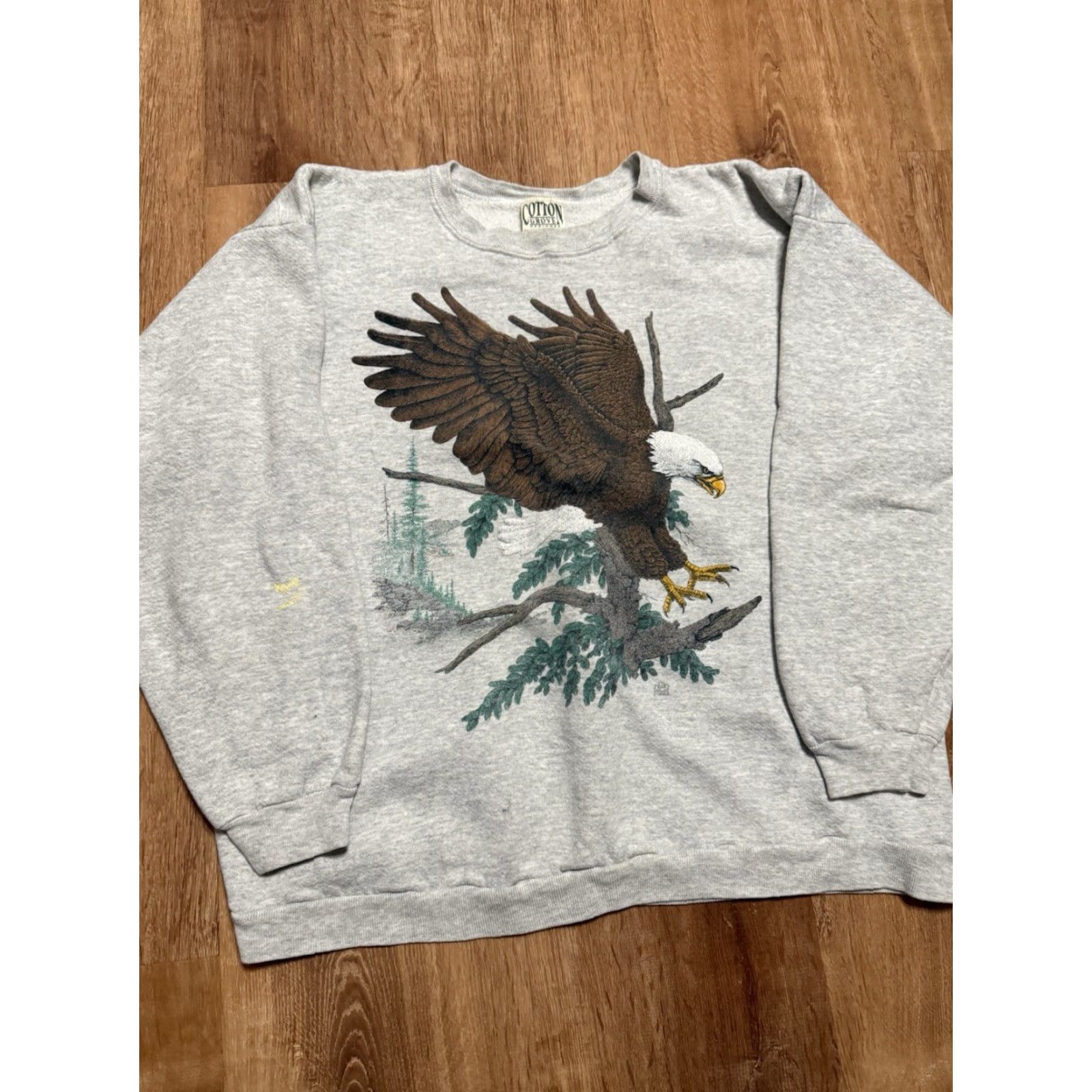 Vintage VINTAGE Cotton Grove Sweatshirt Eagle Gray 90s XL Roundneck Pullover Jumper Mens Size US XL / EU 56 / 4 - 4 Thumbnail