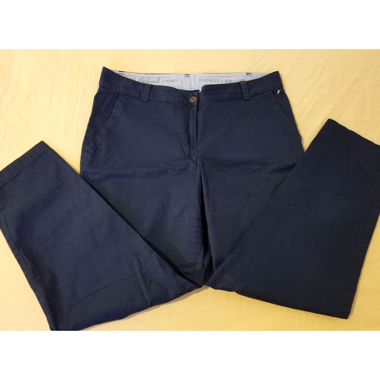Talbots Womens Talbots Dress Pants Slim 6 Navy Blue Stretch Regular Pants Girls Mens - note: final position? Size 28" / US 6 / IT 42 - 3 Thumbnail