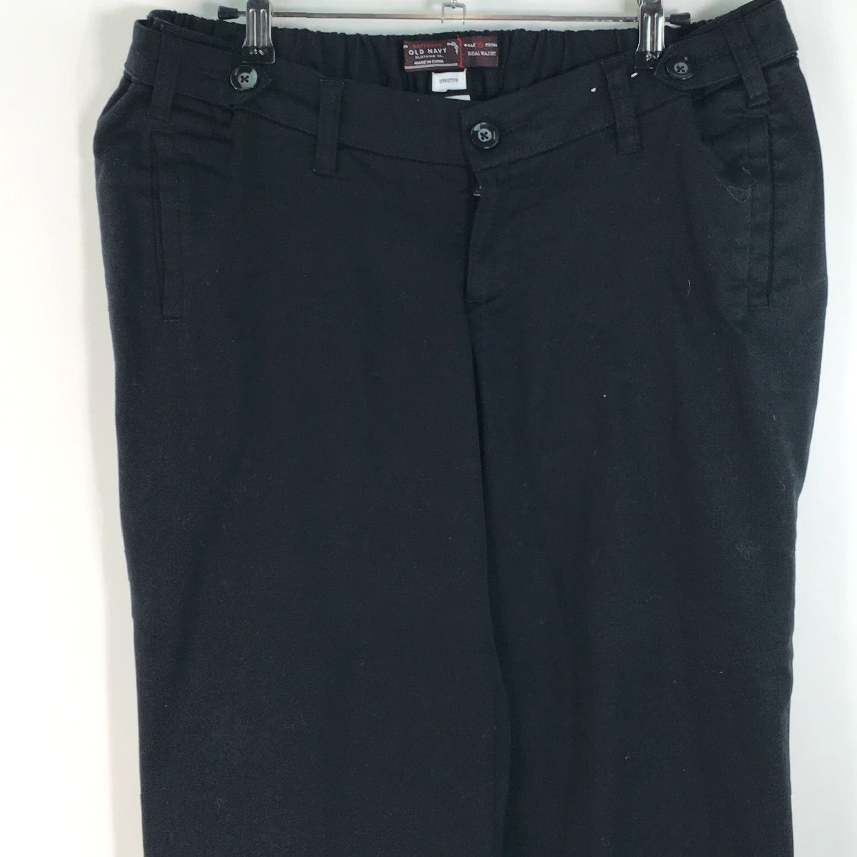 Old Navy VINTAGE Old Navy Pants Cropped Maternity Women's 10 34in Waist 18in Inseam Black Stretch Comfort Casual Women's Vintage 90s? Size 34" / US 12 / IT 48 - 3 Thumbnail