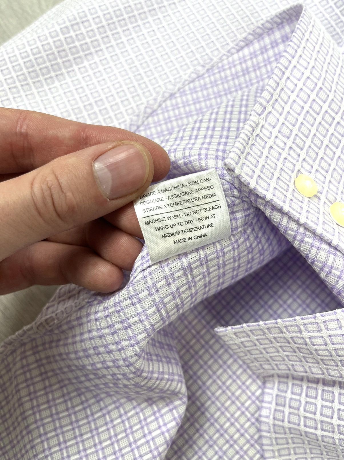 Boggi Boggi Milano Tailored Fit Structure Shirt Size US M / EU 48-50 / 2 - 7 Thumbnail