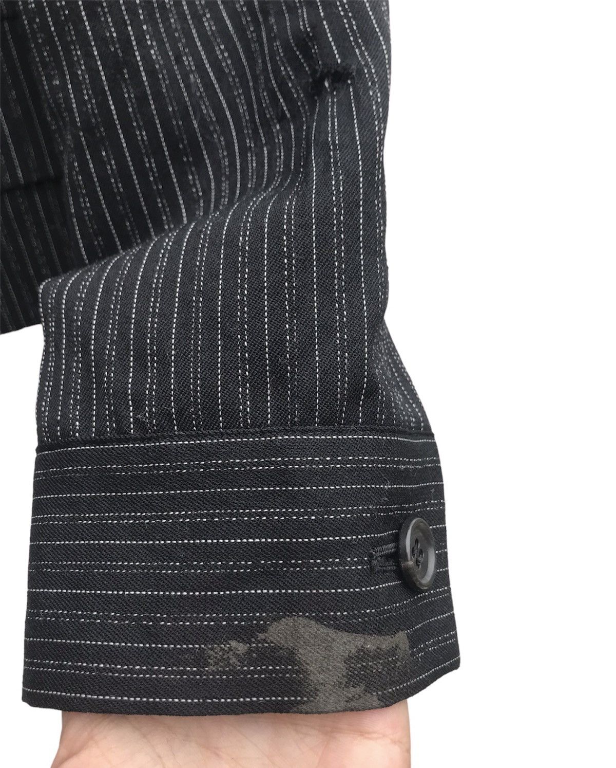 Yohji Yamamoto Workshop by Yohji Yamamoto Striped Wool Cropped Jacket Size XS / US 0-2 / IT 36-38 - 8 Thumbnail