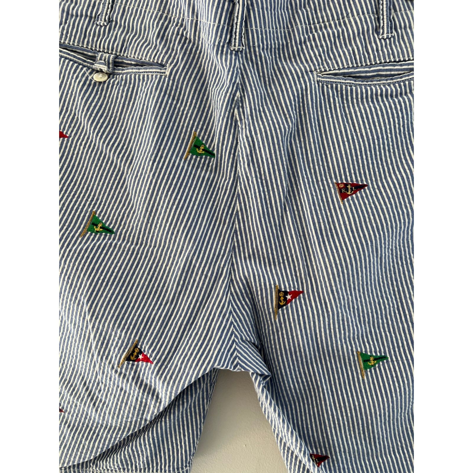 Polo Ralph Lauren Polo Ralph Seersucker Nautical Flag Classic Fit Shorts 38 Size US 38 / EU 54 - 6 Thumbnail