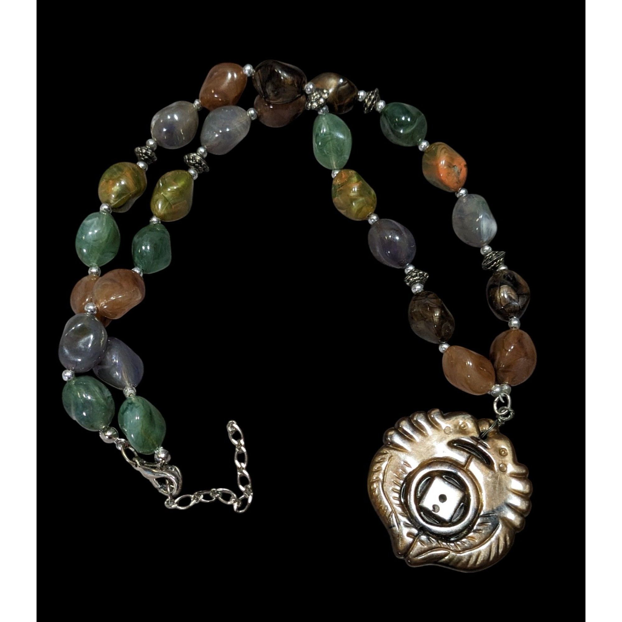 Other Vintage Chinese Symbol Pendant Necklace With Faux Stone Bead Size ONE SIZE - 1 Thumbnail
