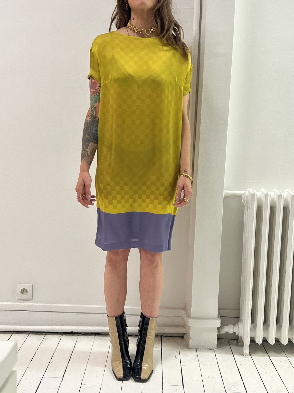 image of Dries Van Noten Dress in Yellow, Women's (Size Small)