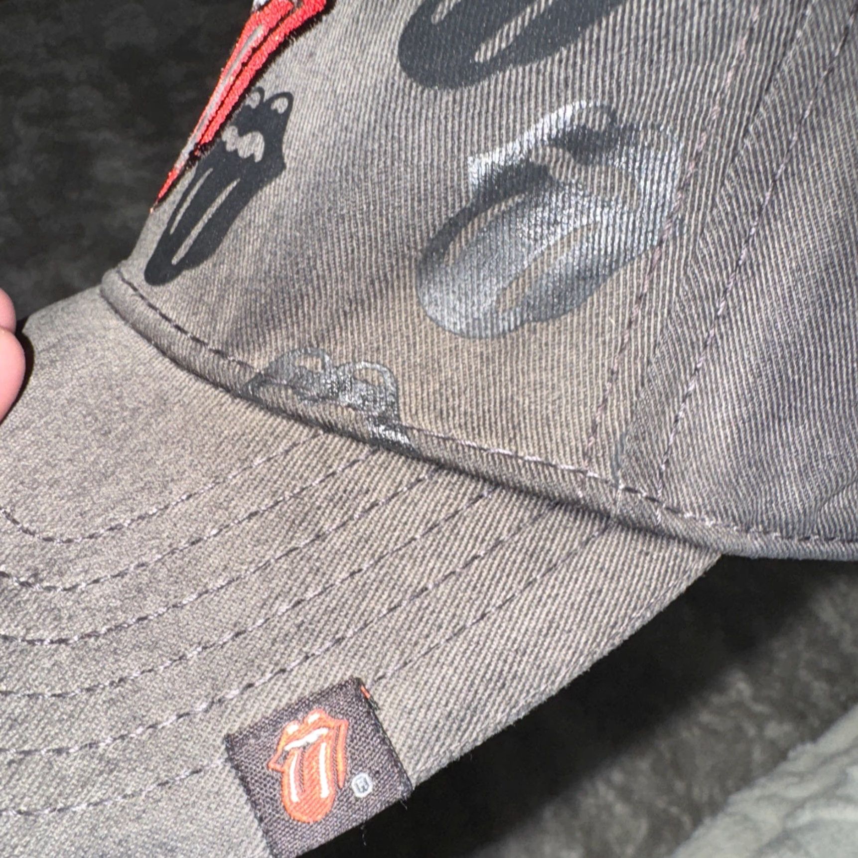Vintage Rolling Stones Tongue Logo Adjustable Hat Black Baseball Cap Dad Hat Men One Size Merch Size ONE SIZE - 6 Thumbnail