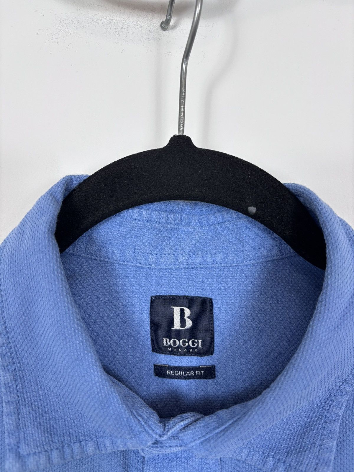 Boggi Boggi Milano Men’s Regular Fit Blue Cotton Button Up Shirt Size US M / EU 48-50 / 2 - 11 Thumbnail