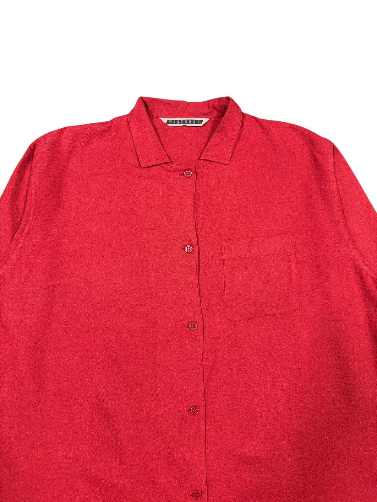 Yohji Yamamoto Vtg🔥80’s Workshop Yohji Yamamoto Cotton Linen Red Button Ups Size US XL / EU 56 / 4 - 3 Thumbnail
