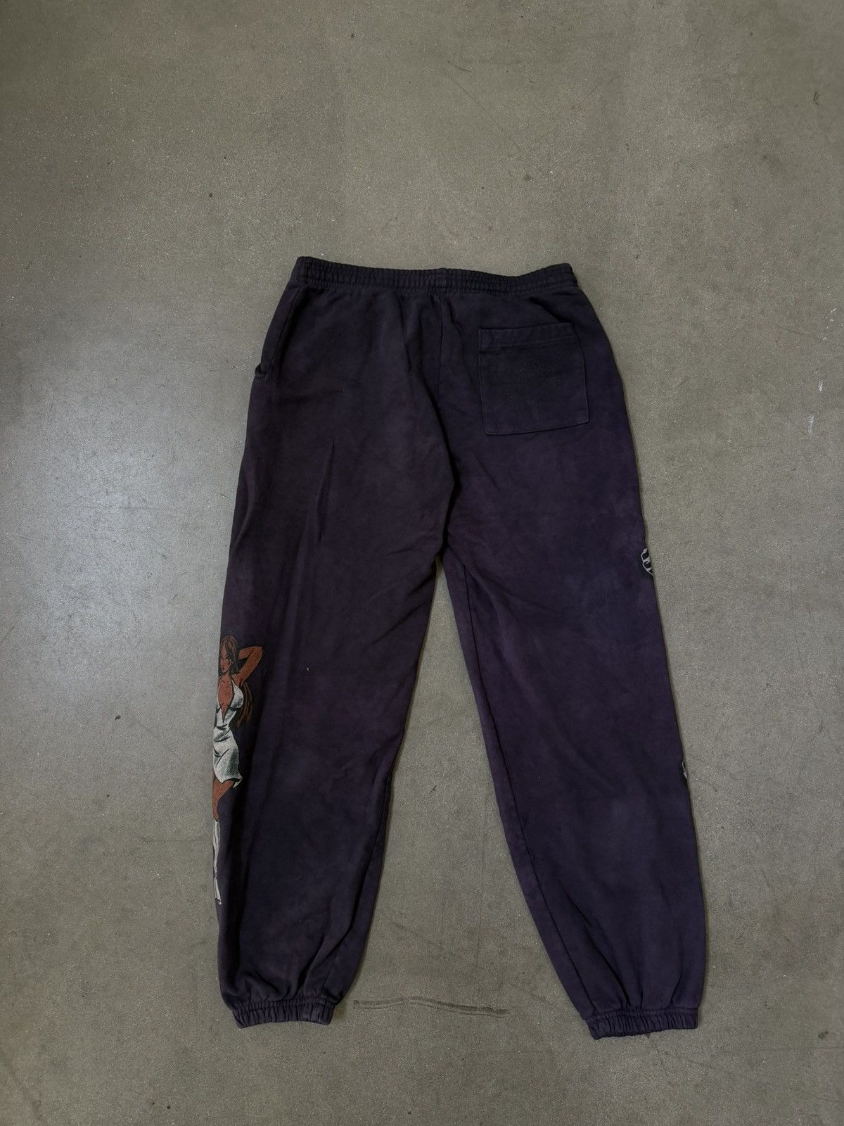 Chrome Hearts RARE! Chrome Hearts Deadly Doll Sweat Pants Purple Size US 31 - 3 Thumbnail