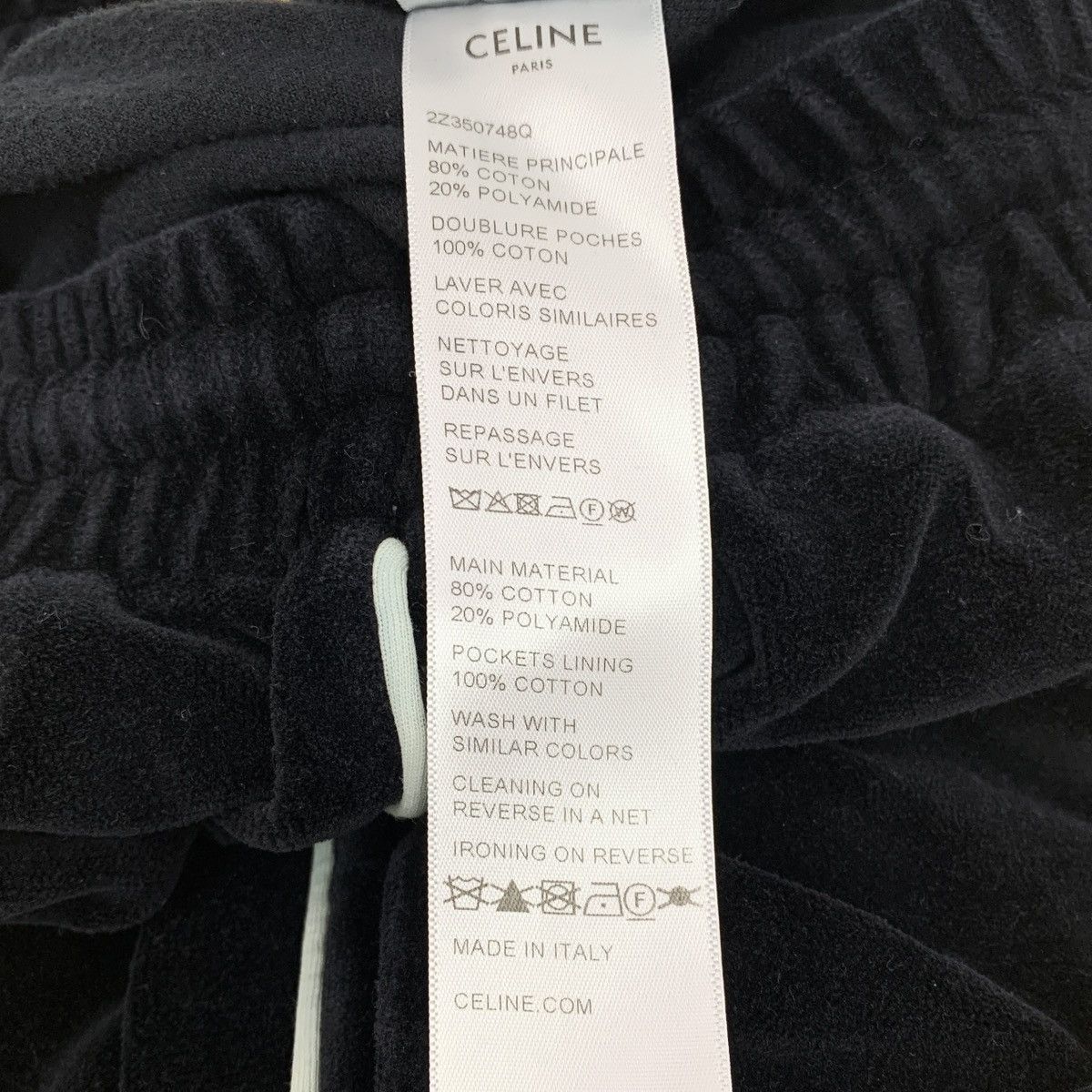 Celine Celine Black Logo Embroidered Cotton Casual Pants K26WX Size 26" / US 2 / IT 38 - 7 Thumbnail
