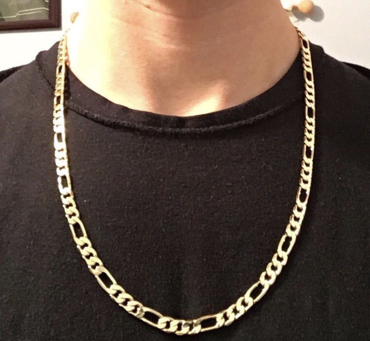 Other Gold Chain Figaro Necklace And Matching Bracelet Set Size ONE SIZE - 2 Thumbnail