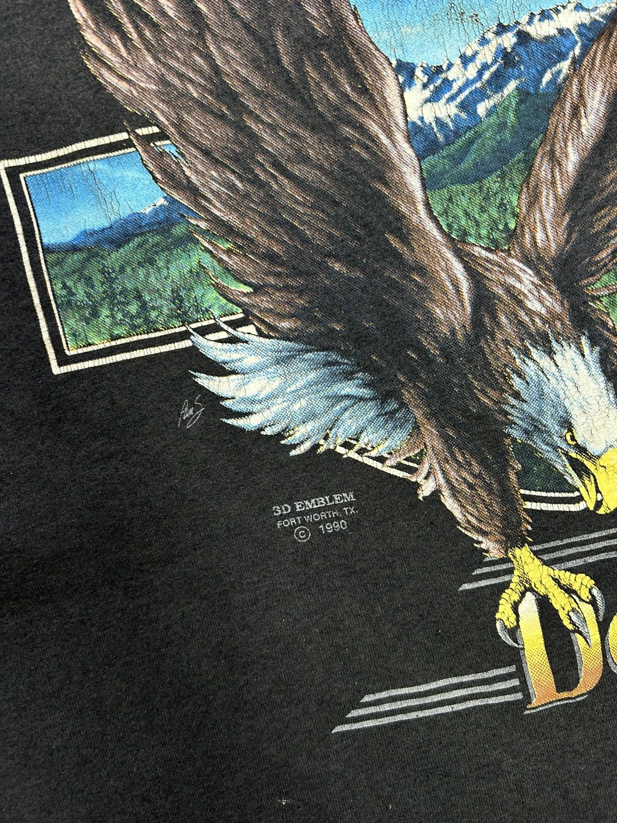 Harley Davidson × Vintage Rare Vintage Harley Davidson 3D Emblem 1990 Eagle USA Tee Size US XL / EU 56 / 4 - 5 Thumbnail