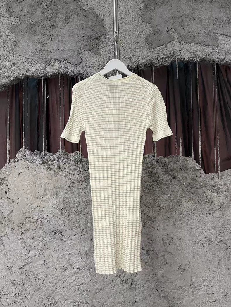 Prada Miu Miu New Logo Knit Dress Stripes -2505 Size US 40 / EU 56 - 2 Thumbnail