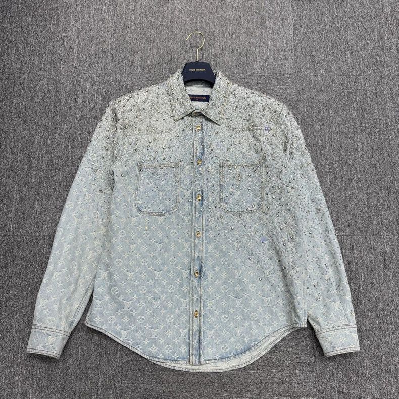Louis Vuitton Louis Vuitton Rhinestone print full print denim jacket Size US XL / EU 56 / 4 - 1 Thumbnail