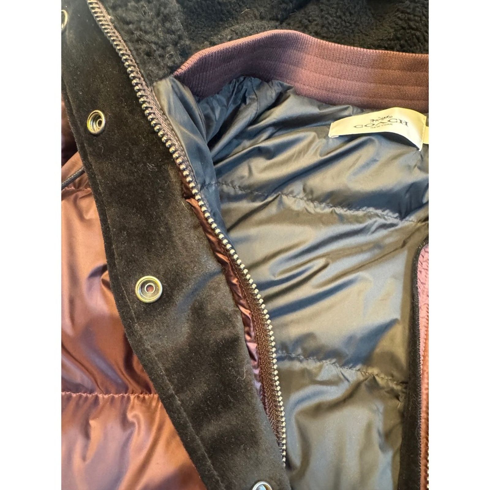 Coach Coach Down Puffer Coat Womens Burgundy Quilted Outerwear Size XS / US 0-2 / IT 36-38 - 7 Thumbnail