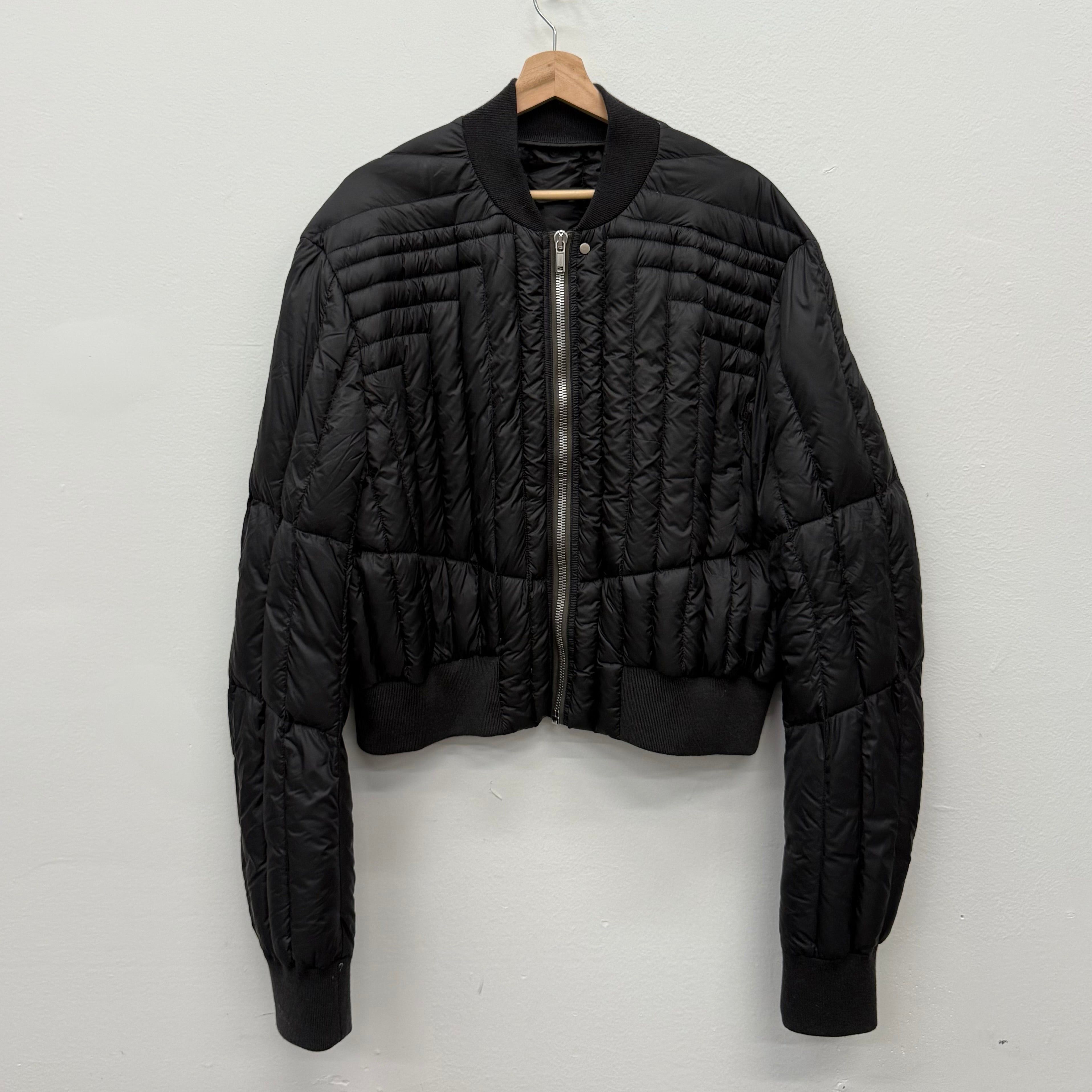 Rick Owens Rick Owens FW22 Fog Black Cropped Bomber Jacket - US XL