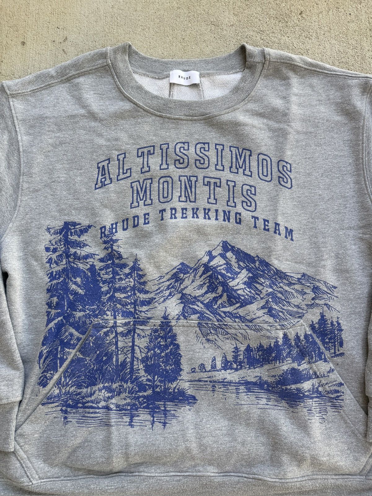 Rhude RHUDE GREY TREKKING SWEATSHIRT Size US XL / EU 56 / 4 - 2 Thumbnail