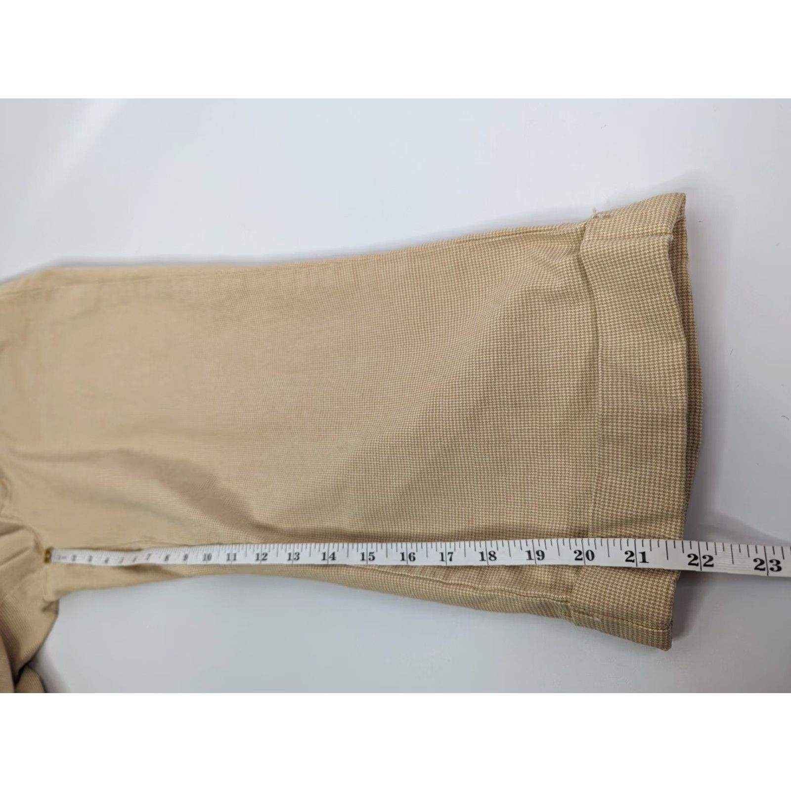 Wrangler VINTAGE Aura Wrangler Capri Pants Houndstooth Beige Cotton Womens Size 10 Ladies Size 32" / US 10 / IT 46 - 6 Thumbnail