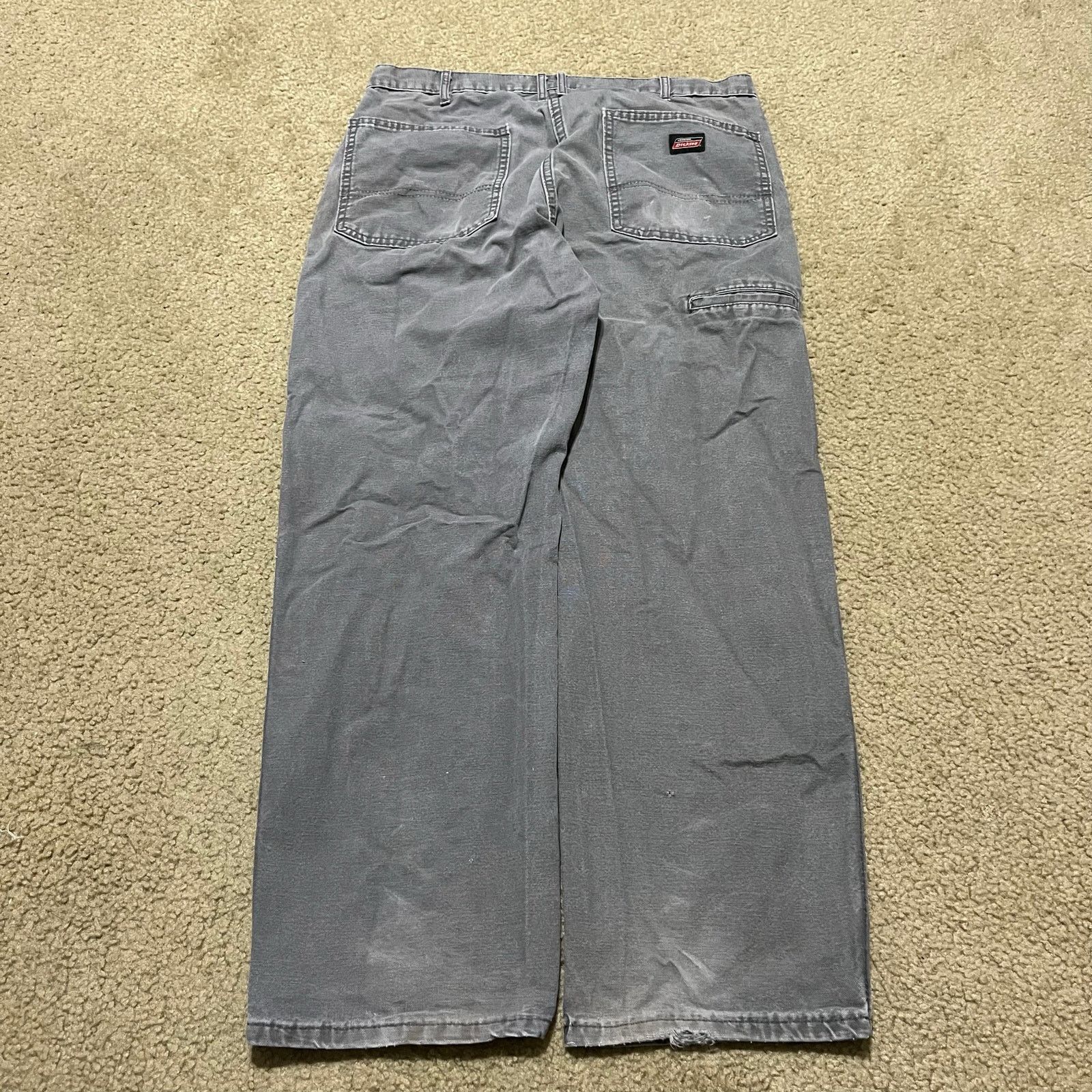 Dickies Dickies Carpenter Distressed Worn Look Grey Cargo Pants Size US 34 / EU 50 - 2 Thumbnail