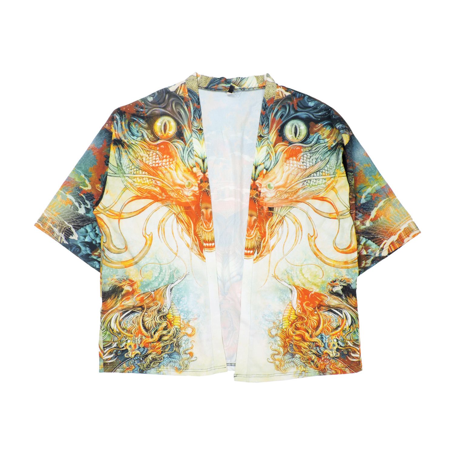 Japanese Brand TRADITIONAL JAPANESE DRAGON SPIRIT KIMONO CARDIGAN SHIRT Size US XL / EU 56 / 4 - 2 Thumbnail
