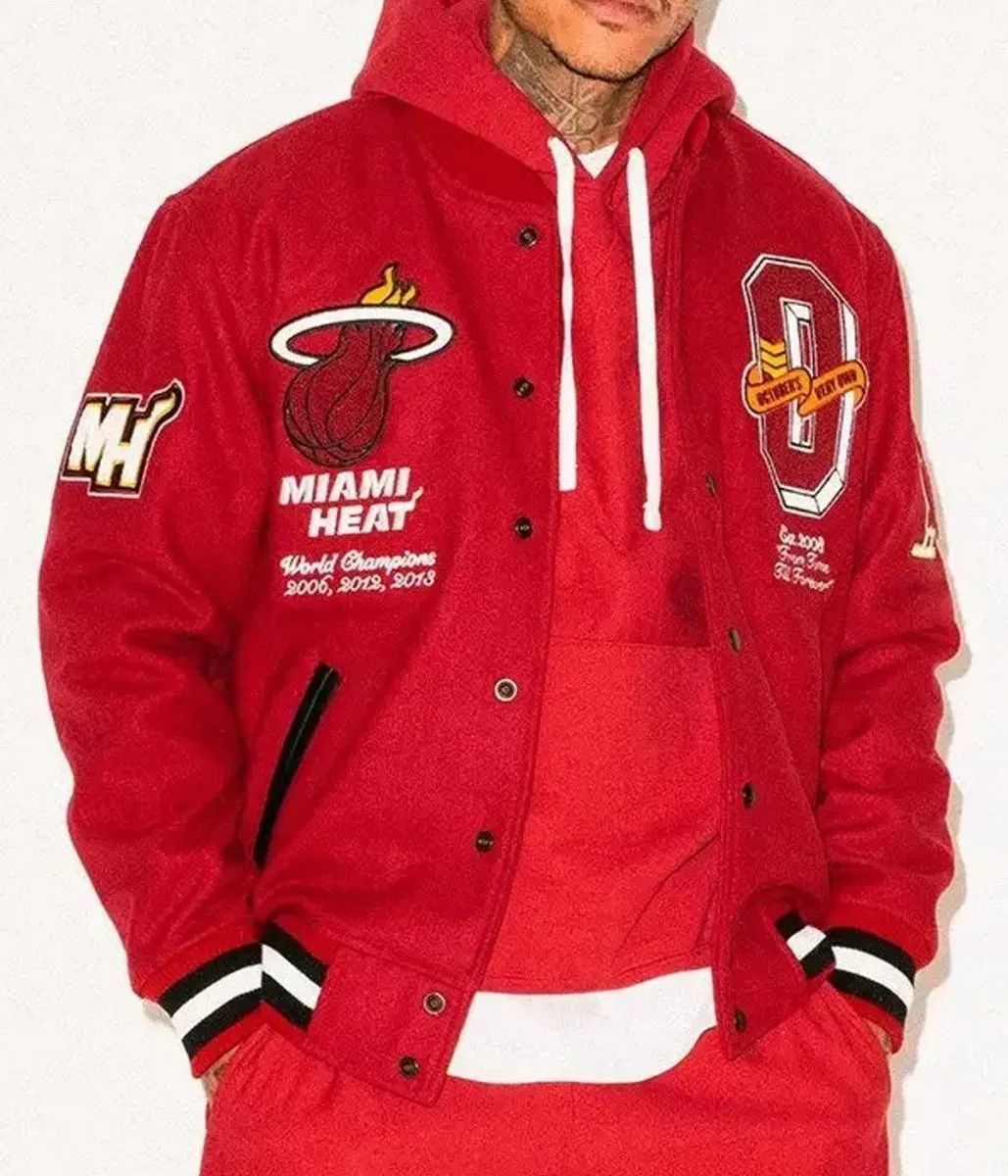 Drake × October's Very Own October’s Very Own x NBA Miami Heat Varsity Jacket - Medium Size US M / EU 48-50 / 2 - 9 Thumbnail