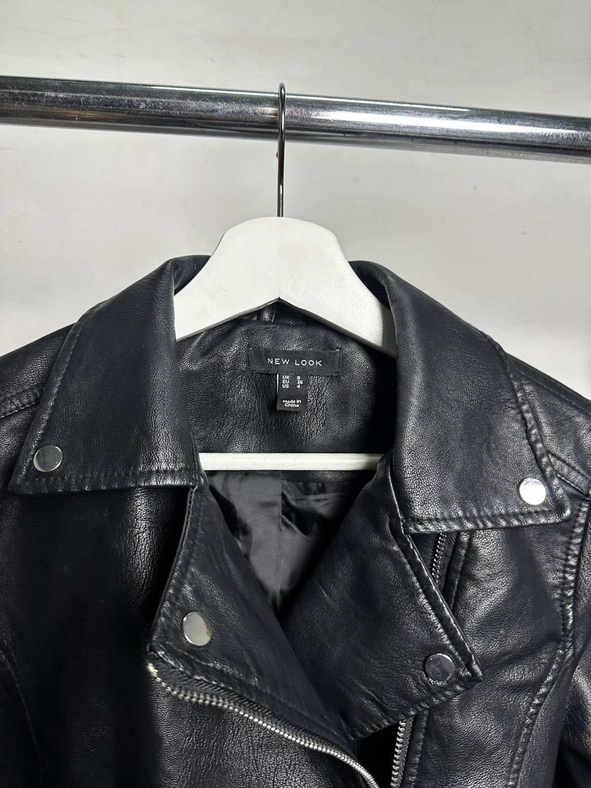 New Look Leather Biker Jacket Size US S / EU 44-46 / 1 - 4 Thumbnail