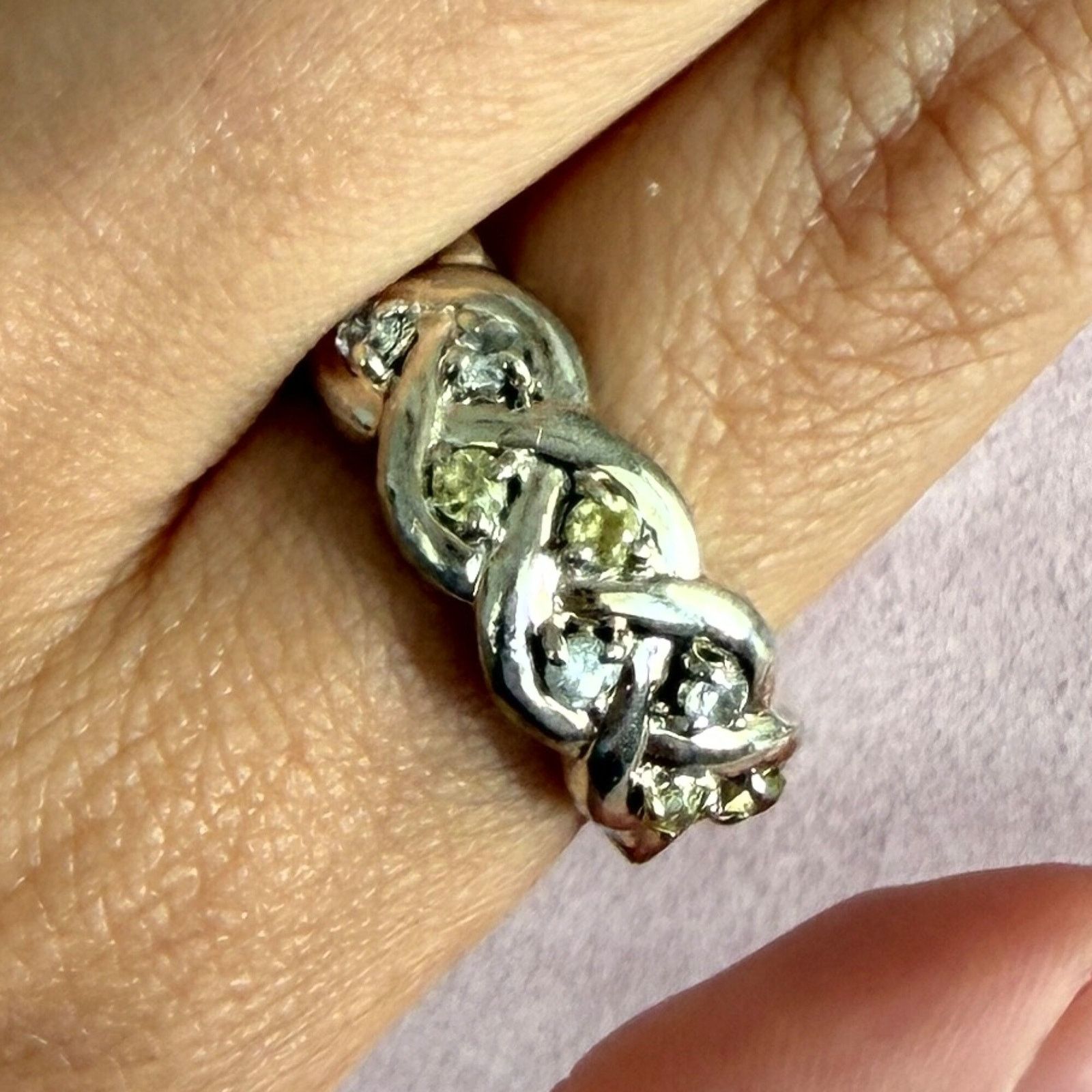 Sterling Silver sterling silver braided round-cut cz band ring size 10.5 Size ONE SIZE - 1 Thumbnail
