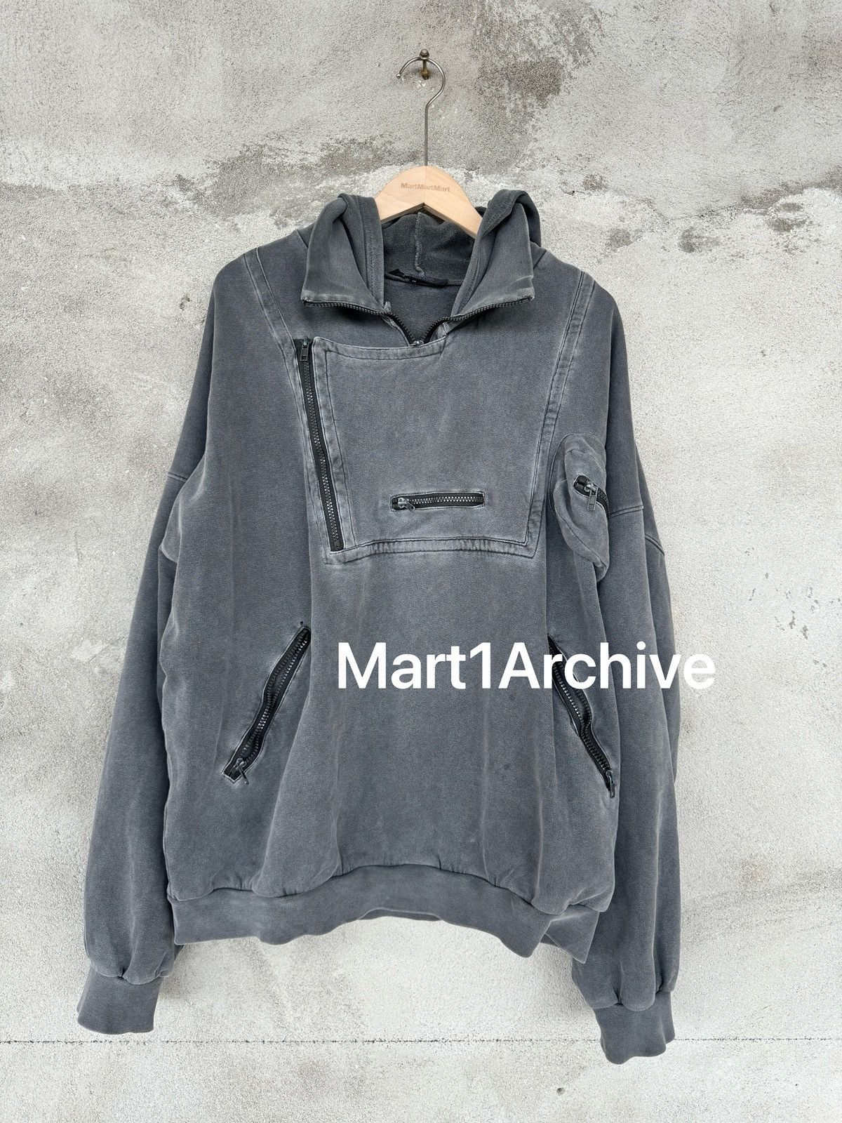 RAF SIMONS 04AW Wave Zip Cargo hoodie