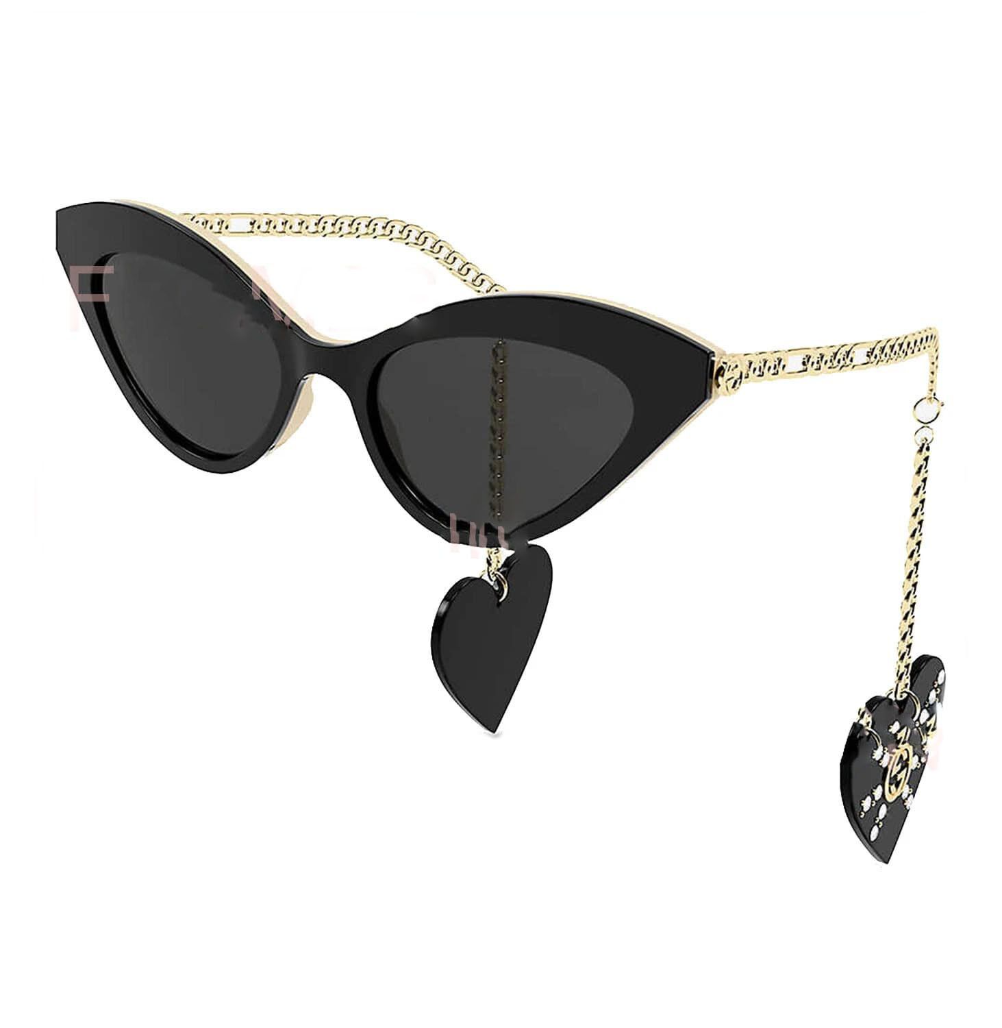 Gucci GUCCI GG0978S CHAIN 0978 Gold Black Crystal Heart 004 Size ONE SIZE - 11 Thumbnail