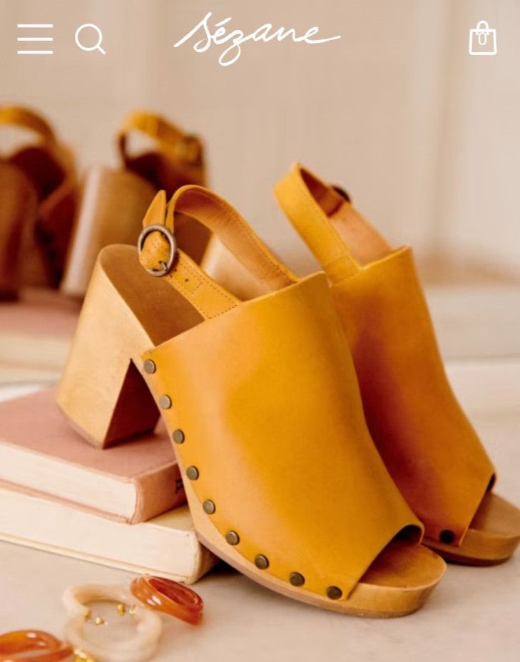 Sezane Sezane Dakota High Clogs Terracotta Wooden Buckle Chunky Size US 8 / IT 38 - 12 Thumbnail