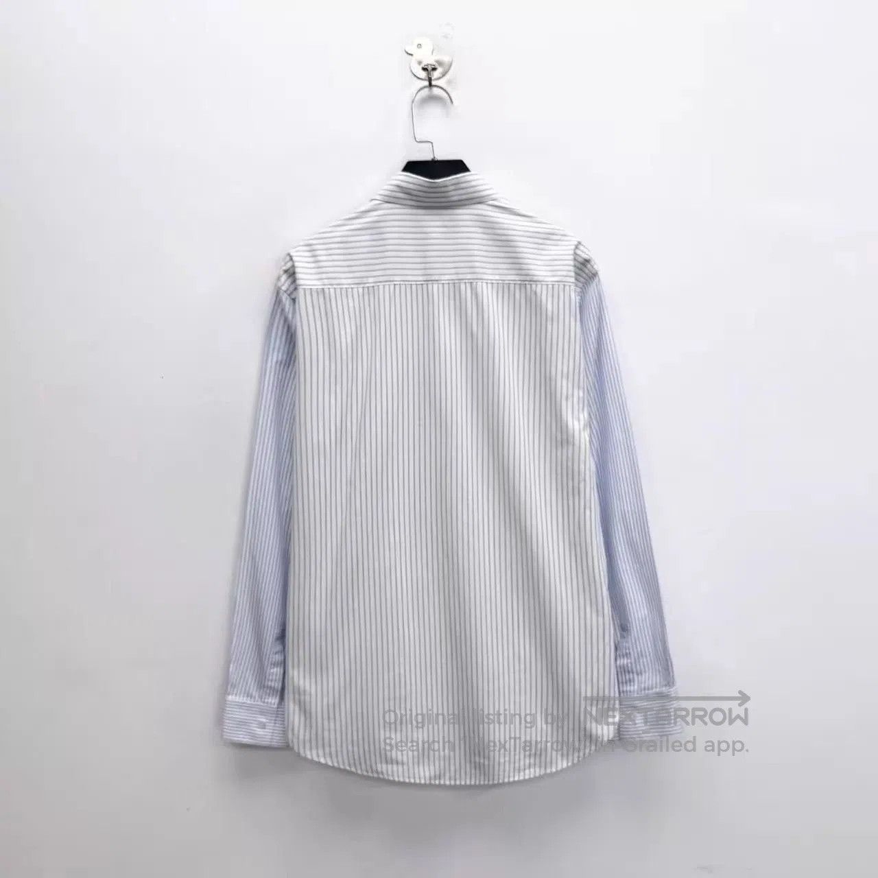Dior Blue Striped Button-Up Shirt with Heart Patch. Size US M / EU 48-50 / 2 - 2 Thumbnail