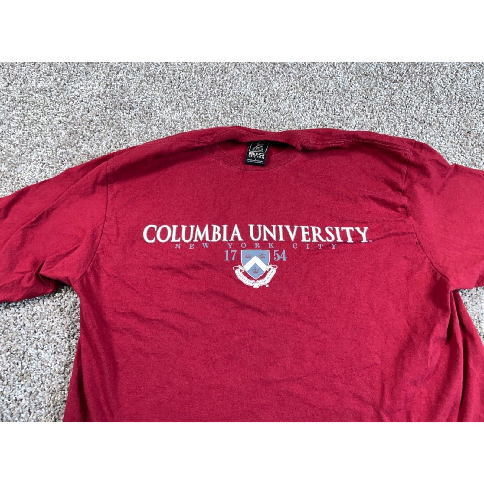 Vintage Columbia University Graphic Print T-Shirt Adult Large Dark Red Gear for Sports College Mens Size US L / EU 52-54 / 3 - 4 Thumbnail