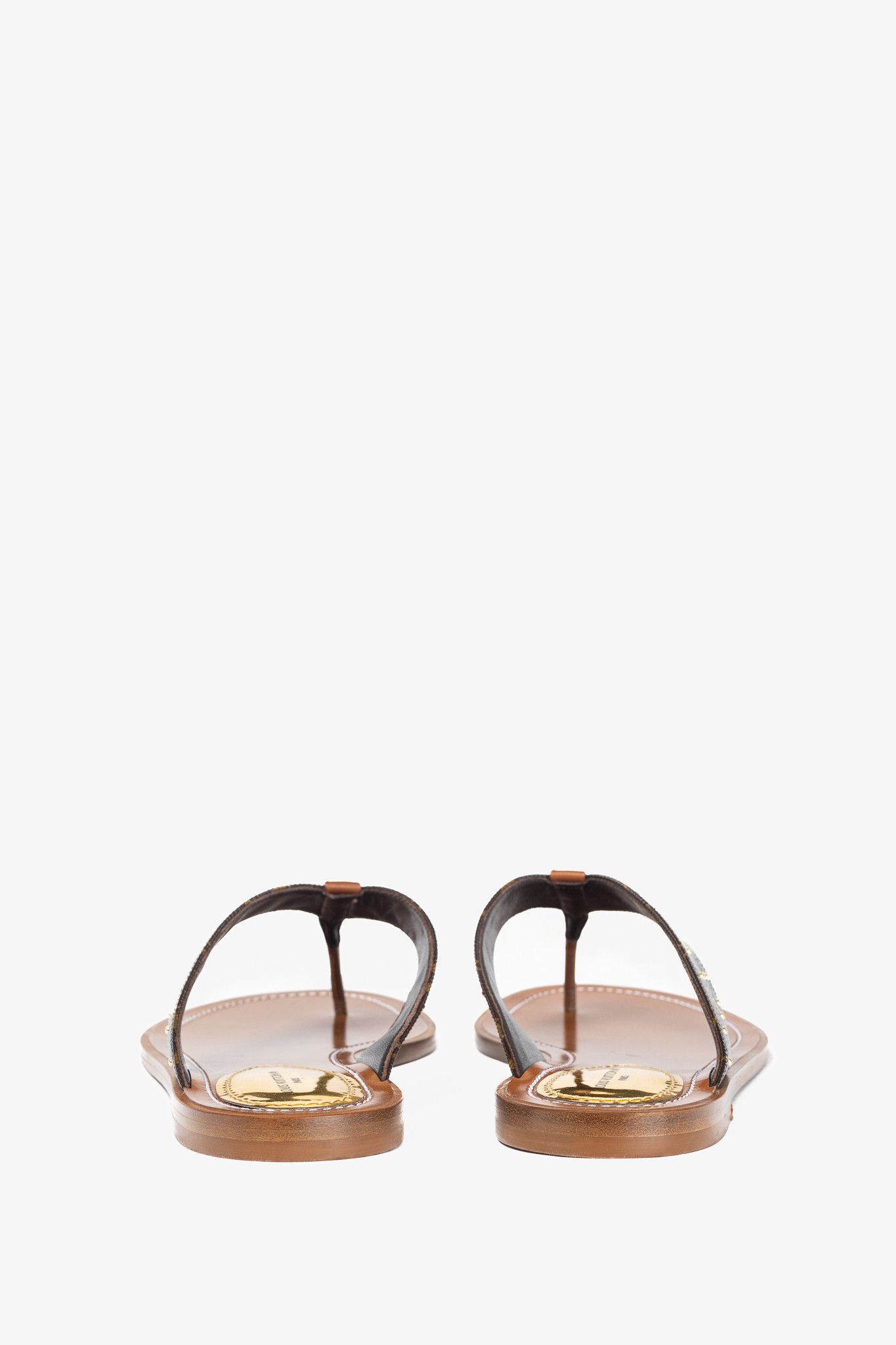 Louis Vuitton Louis Vuitton Sunny Monogram Studded Flat Thong Sandals Size US 8.5 / IT 38.5 - 4 Thumbnail